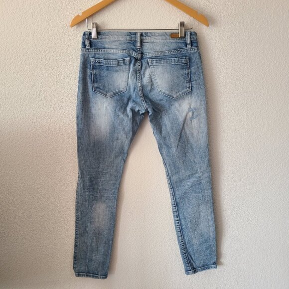 Blank NYC US Women's Size 28 Low Rise Skinny Jeans Light Wash Stretch Distressed - Picture 5 of 13